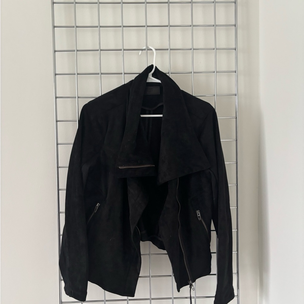 Blank NYC Black Suede Draped Jacket